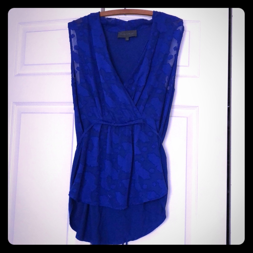 Anthropologie Sunday in Brooklyn Blue Blouse